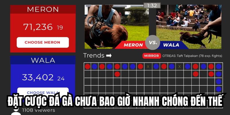 Đặt cược đá gà chưa bao giờ nhanh chóng đến thế